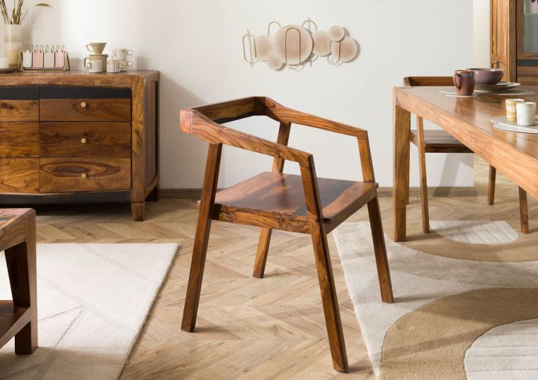 Chaise en bois de palissandre laqué marron ANCONA #200