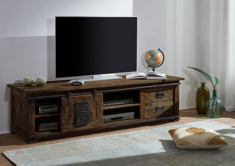 Meuble TV en bois d acacia huilé RAILWAY #445