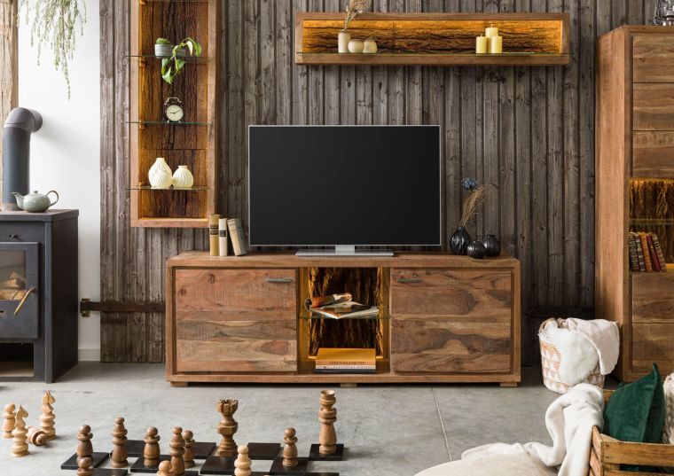 BARK meuble TV #111 175x40x63 bois dacacia laqué (bois naturel)